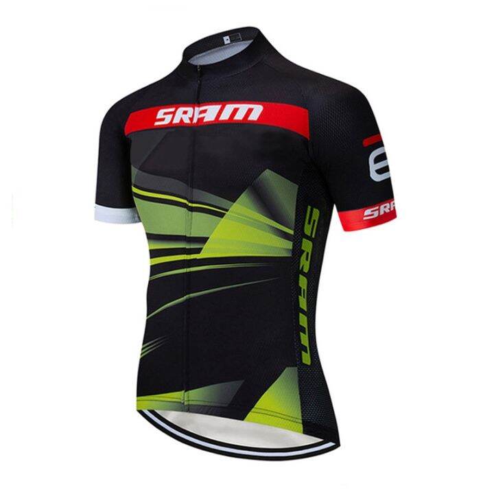 ชุดเจอร์ซีย์จักรยานเสื้อผ้าทีมขี่จักรยานสีดำ-sram-กางเกงขาสั้นสำหรับปั่นจักรยาน19d-ropa-ciclismo-แห้งเร็วผู้ชายชุดกางเกงเสื้อขี่จักรยานฤดูร้อน-culotte-พร้อมแผ่น-ชุด