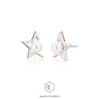 Maison de Jewels - Star Perles Earring ต่างหูเงินแท้ ต่างหูดาว ต่างหูมุก ดีไซน์ มุกแท้