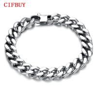 CIFbuy Cool Man Bracelets Fashion 316L Stainless Steel Chunky Link Chain Classical 22.5cm/21.5cm/20.5cm Men Jewelry