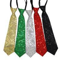 Shining Sequins Tie Stage Glitter Adjustable Zipper Closure Paillette Necktie Fashion Collar Accessories for Performance Party Ties