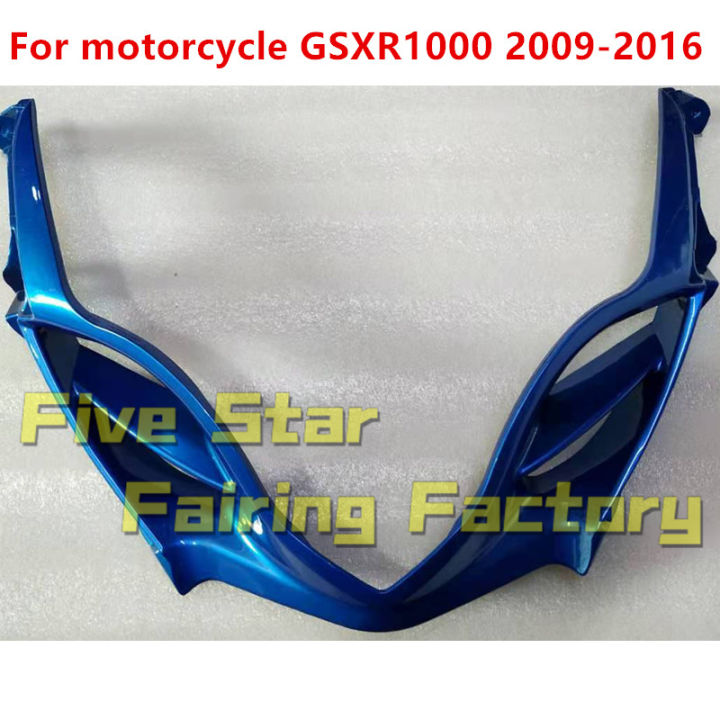 ฝาครอบระบายอากาศหน้าชิ้นส่วนมอเตอร์ไซค์รถยนต์สีน้ำเงินสำหรับ Suzuki GSXR1000 GSXR 1000 2009 2010 2011 2012 2013 2014 2015พลาสติก ABS 87Tixgportz
