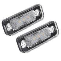 แผงหมายเลขทะเบียนรถยนต์ LED 2ชิ้นไม่มีข้อผิดพลาด Canbus สำหรับ Mercedes-Benzw203 5D W211 W219 R171 12V เปลี่ยนโดยตรง