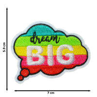 JPatch - (Dream BIG) วลี คำคม คำพูด ฝันยิ่งใหญ่ เพลง สีสันสวยงาม สดใส หลากสี ตัวรีดติดเสื้อ อาร์มรีด อาร์มปัก มีกาวในตัว การ์ตูนสุดน่ารัก งาน DIY Embroidered Iron/Sew on Patches