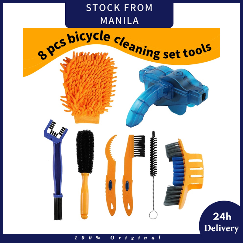 Road Bike Chain Cleaner Set,Multifunction Bicycle Chain Scrubber Bicycle Cleaning Brush Tool for Mountain City Hybrid,BMX Folding Bike and Motorcycle 4 Pcs 