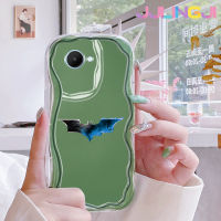 Jjlingji เคสสำหรับ Realme C30 C30s C31 C33,C35 C55 Narzo 50i Prime Narzo N55 50A Prime Creative ลายค้างคาวแฟชั่นเนื้อครีมลายคลื่นขอบกันกระแทกแบบใสนิ่มเคสมือถือโปร่งใสลายกล้องถ่ายรูปสร้างสรรค์เคสซิลิกาเจลป้องกันสุดสร้างสรรค์