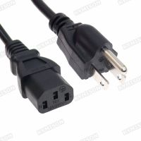 【YF】 US NEMA 5-15P to IEC C13 AC Power Cord American Standard Three plug Extension Cable For Computer 0.3m 18AWG