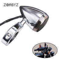 ZORBYZ รถจักรยานยนต์ Chrome 41มม. ด้านหน้า Relocation Fork Clamp ไฟเลี้ยว Amber สำหรับ Harley Sportster Dyna Bobber