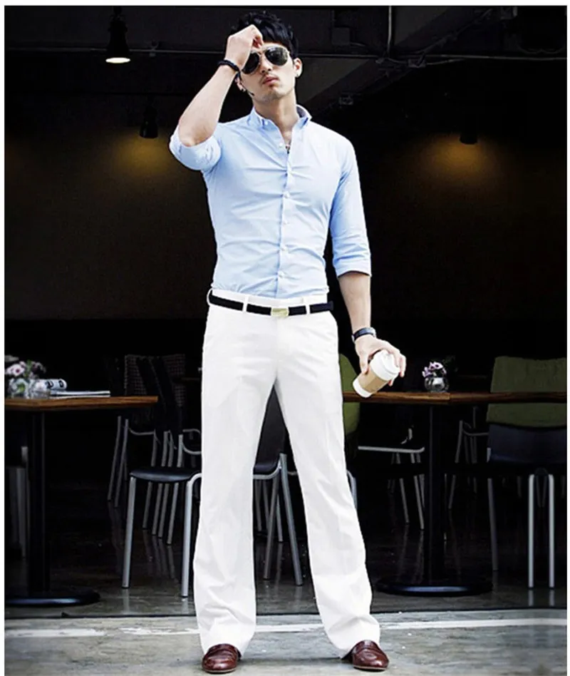 Men's Suit pants Men's Flared Trousers Formal Pants Bell Bottom Pant Dance  White Suit Pants Gray Suit pants | Lazada PH