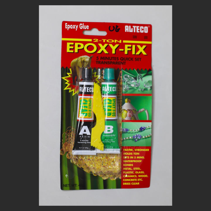 กาวอีพอกซี่-แท้100-epoxy-glue-ขนาด-40-กรัม-alteco-epoxy-fix-2-ton-40g-กาวอีพ็อกซี่-กาวหลอดคู่-f05-epoxy-glue-ใส-กาวอีพ็อกซี่ใส-แห้งเร็วภายใน-5-นาที