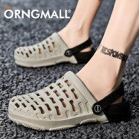 ORNGMALL รองเท้ารองเท้าฤดูร้อนคลาสสิคผู้ชายรองเท้าแตะสองสีใหม่สำหรับผู้ชายแห้งเร็วชายหาดรองเท้าเดินในบ้านกีฬา39-45