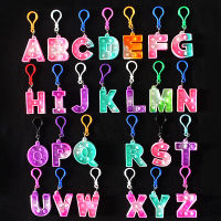 Mini Pop it keychain letters pop it fidget toy Simple Dimple Toy keychain Push Bubble Color for Baby Early Development Concentration Training Board Ea