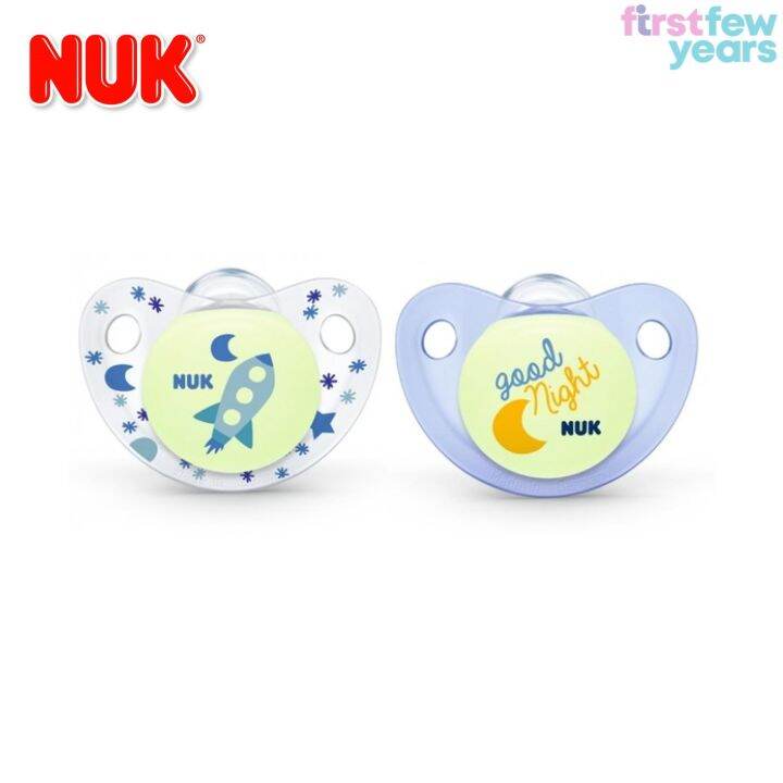 NUK Glow in the Dark Silicone Soother with Cover Size 2 (618M