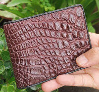 Genuine crocodile Leather งานสวยๆกระเป๋าหนังจระเข้ สีนำตาลเม็ดมะขาม ขนาด4.0นิ้วX4.5นิ้ว us