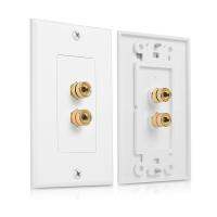 3X 2 Posts Speaker Wall Plate Home Theater Wall Plate Audio Panel for 1 Speakers