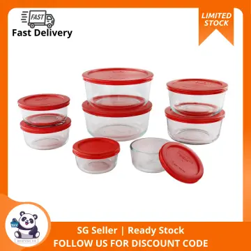 Pyrex Simply Store Glass Round Food Container Set (16 Piece