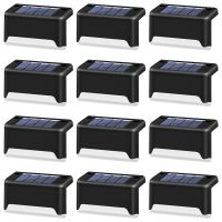 Solar Waterproof Deck Lights Step Lights Led Fence Lamp for Patio,Stairs,Garden Pathway,Step &amp; Fences(Warm White)12Pcs