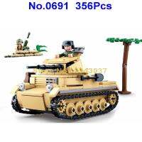 Sluban 0691 356pcs Military World War 2 Ww2 Panzer Tank Building Blocks Toy