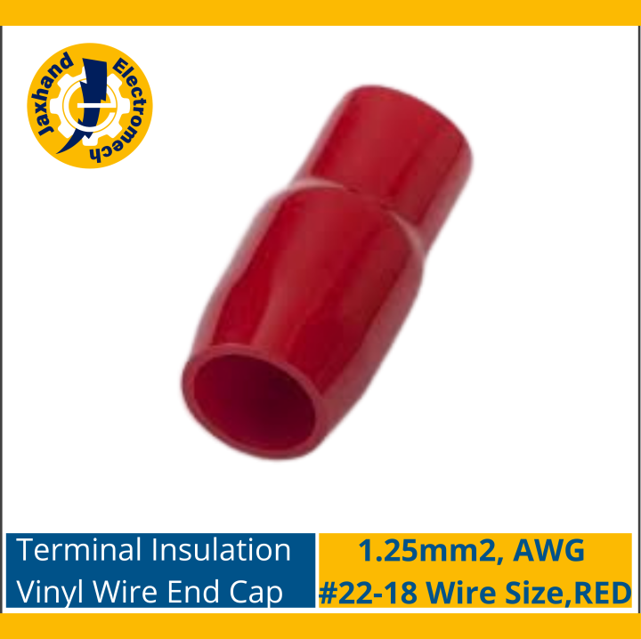 Terminal Insulation Vinyl Wire End Cap Red 1.25mm2, AWG 22 18 Lazada PH