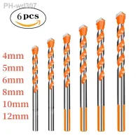 6PCS Multifunctional Triangle Drill Bit Diamond Drill Set Ceramic Tile Concrete Brick Wood Glass Punching Hole Saw Metal Dril