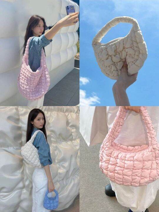 cos-dumpling-bag-cloud-bag-2022-autumn-new-womens-baguette-bag-down-large-capacity-fashion-pleated-armpit-bag