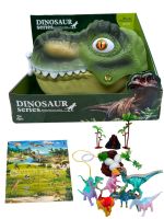 Dinosaur - หัวไดโนเสาร์ ปากเปิด-ปิดได้ มีล้อลากจูงได้ พร้อมโมเดลไดโนเสาร์ 7 ตัว อุปกรณ์ต่างๆ โปสเตอร์ ส่งเร็ว ส่งจากกทม.