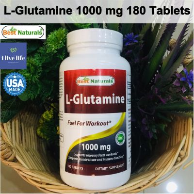 แอล-กลูตามีน L-Glutamine 1000 mg 180 Tablets - Best Naturals