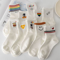 Female Korean Style Cotton Socks Tube Ins Cute kawaii socks Japanese Student Ladies Socks Spring Autumn Stockings Harajuku