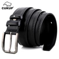 CUKUP New Mens Retro Styles Accessories Top Quality Pure Cow Genuine Leather Seams Belts Pin Buckle Metal Belt For Male NCK692