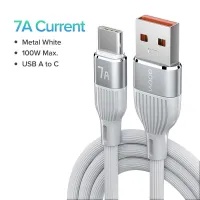 QOOVI 3M 7A USB ชนิด C สายชาร์จเร็วสายดาต้าชาร์จเร็ว QC3.0 USB-C ที่ชาร์จสำหรับ Xiaomi Samsung Huawei OnePlus Poco ตัวแปลงสาย F3