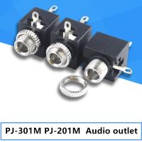 10pcs PJ-301M PJ-201M audio socket dual-channel single-channel vertical with thread 2.5 mm/3.5 mm