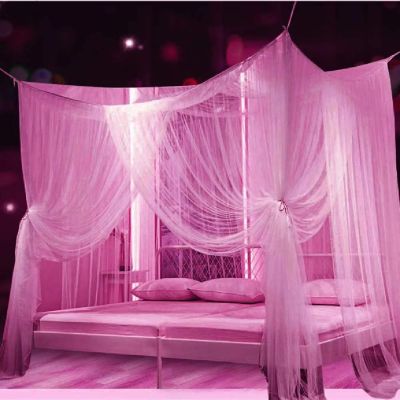 【LZ】✖┅  European style mosquito net black white oversized four door mosquito net outdoor European and American large mosquito net