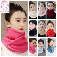 ALICE XU มัลติฟังก์ชั่ ผ้าพันคอขนแกะ เก็บความอบอุ่น สีทึบทึบ ตัวป้องกันคอผ้ากำมะหยี่ หวานหวานแหววว ผ้ากันเปื้อนสำหรับเด็ก ปกคอตุ๊กตา ตัวผู้ผู้