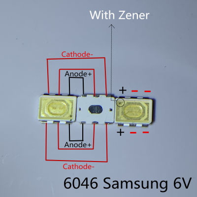 200PCS สำหรับ Samsung LED Backlight Application LED Backlight 1W 6V 6046 Cool White LED LCD backlights