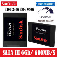 (ของแท้ของใหม่ 100%)SanDisk SSD Plus โซลิดสเตทไดรฟ์ในตัว120GB 240GB 480GB 1TB SATA3 2.5"สําหรับคอมพิวเตอร์Internal Solid St