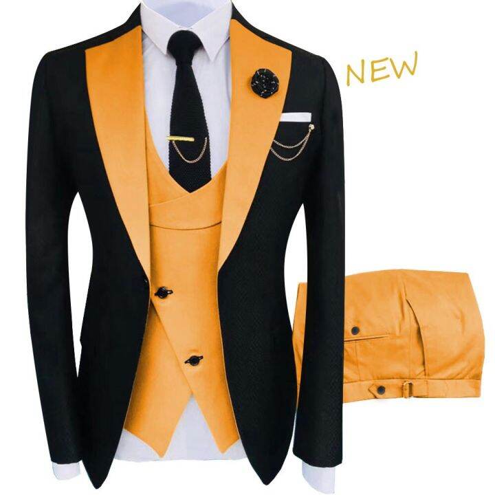 2023-มาใหม่-terno-masculino-slim-fit-blazers-ball-and-groom-suits-for-men-boutique-fashion-wedding-แจ็คเก็ต-เสื้อกั๊ก-กางเกง