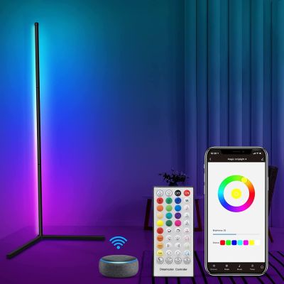 Tuya Smart Dimmable Corner Floor Lamp 160cm Stand LED RGB Mood Light for Living Room Gaming Bedroom Nordic Home Decor Interior