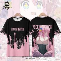 YT Bocchi The Rock Anime Tshirt Short Sleeve Top Cosplay Gotou Hitori Tee Fashion Casual 3D Print Shirt Plus Size TY