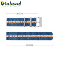 Qinband สายผ้าใบทออเนกประสงค์กันน้ำระบายอากาศได้ดีคุณภาพสูงสายนาฬิกาข้อมือสายไนลอนถักเปีย18มม. 20มม. 22มม. 24มม. สำหรับผู้ชายอุปกรณ์เสริมสายรัดข้อมือหัวเข็มขัดสแตนเลส