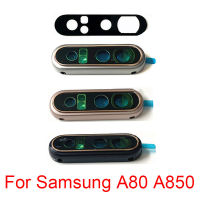 เลนส์กระจกกล้องด้านหลังสำหรับ Samsung Galaxy A80 A850 A805F กลับกล้องหลักเลนส์แก้วแหวนกรอบฝาครอบอะไหล่