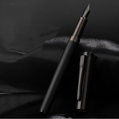 ZZOOI HERO Black Forest Metal Fountain Pen Titanium Black Extra Fine Nib Beautiful Tree Texture Excellent Writing Gift Pen