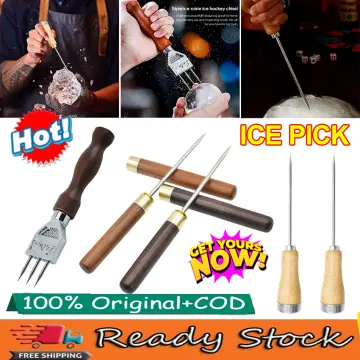 Stainless Steel Ice Pick with Safety Wooden Handle for Kitchen, Bar,  Stainless Steel Ice Pick Punch Crusher Icing Breaker Wooden Handle Kitchen  Tool