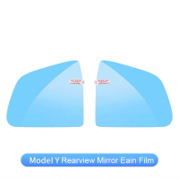 1คู่1000R ด้านข้างกระจกมองหลังแก้วเลนส์ฟิล์มฝนสำหรับเทสลารุ่น Y กระจกมองกว้างกันฝนย้อนกลับ