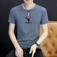 [COD] mens short-sleeved t-shirt trendy brand solid T-shirt large size bottoming wholesale