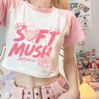 พร้อมส่ง เสื้อยืดคอกลม แขนสั้น พิมพ์ลายการ์ตูนสัตว์ แฟชั่นฤดูร้อน สําหรับผู้หญิง V728