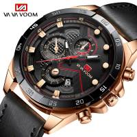 VAVAVOOM New Fashion Mens Watches with Stainless Steel Top Brand Luxury Sports Watch Military Leather strap