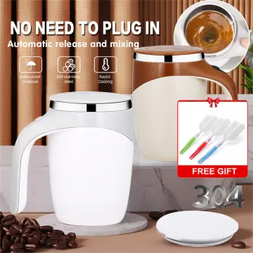 Auto Sterring Coffee mug Stainless Steel Magnetic Mug Cover Milk