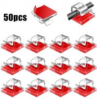 50PCS Cable Organizer Clips Cable Management Wire Manager Cord Holder USB Charging Data Line Bobbin Winder Wall Mounted Hook