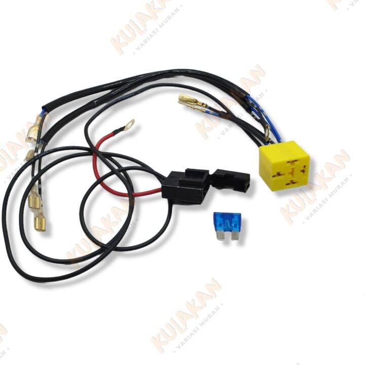Socket Soket Rumah Relay Klakson Set 4 Kaki Pin Plus Sekring Fuse Untuk