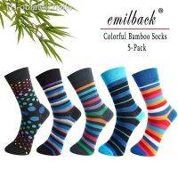 【hot】№▤●  Emilback 5 PRS/Lot Colorful Mens Happy Socks Very Soft Antibacterial Big Size Breathable