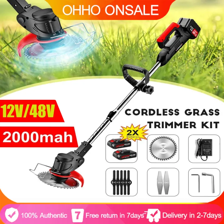 🔝Original+24hours delivery Grass Cutter Rechargeable Cordless Lawn ...